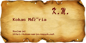 Kokas Mária névjegykártya